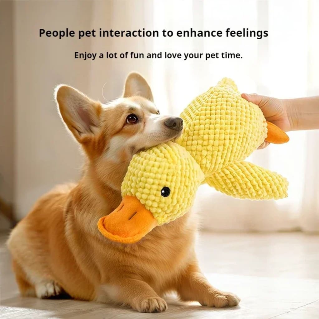 Pet Plush Toy Dog Calming Duck Companion Sleeping Duck Toys Chew Toy Durable Squeaky for Puppy Pet Teeth Cleaning Chew Pet To