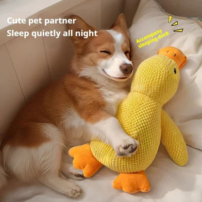 Pet Plush Toy Dog Calming Duck Companion Sleeping Duck Toys Chew Toy Durable Squeaky for Puppy Pet Teeth Cleaning Chew Pet To